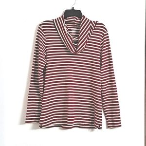 L.L.Bean stripped scoop turtleneck